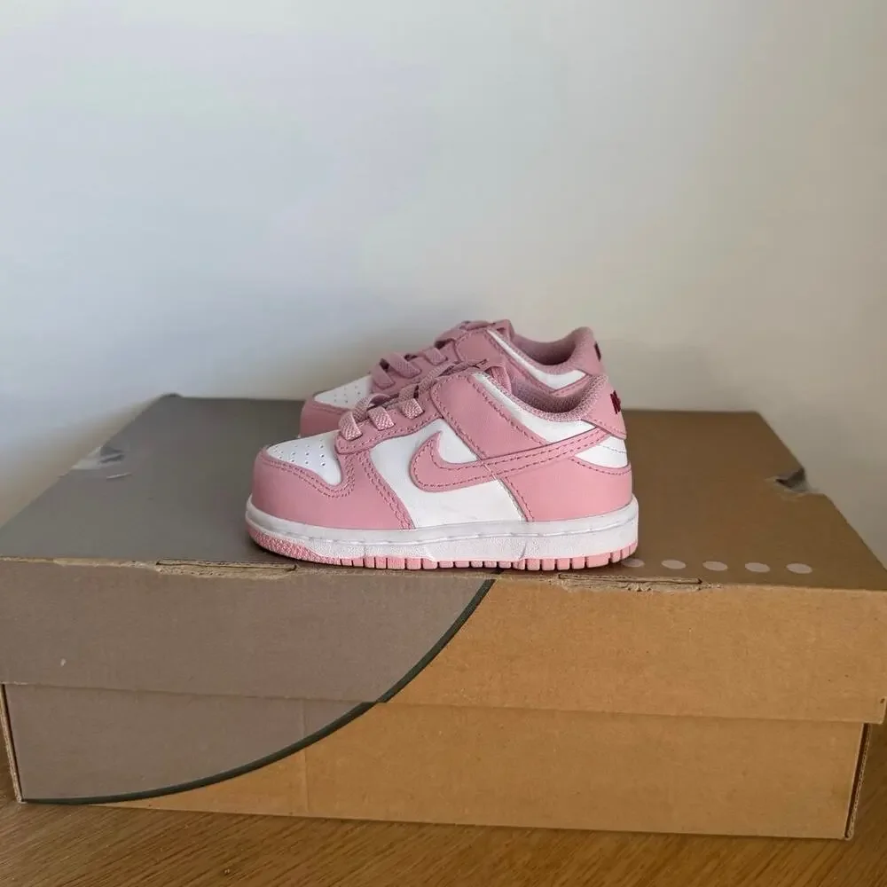 Nike Dunk Low Pink/White Toddler Sneakers- SZ 6 C